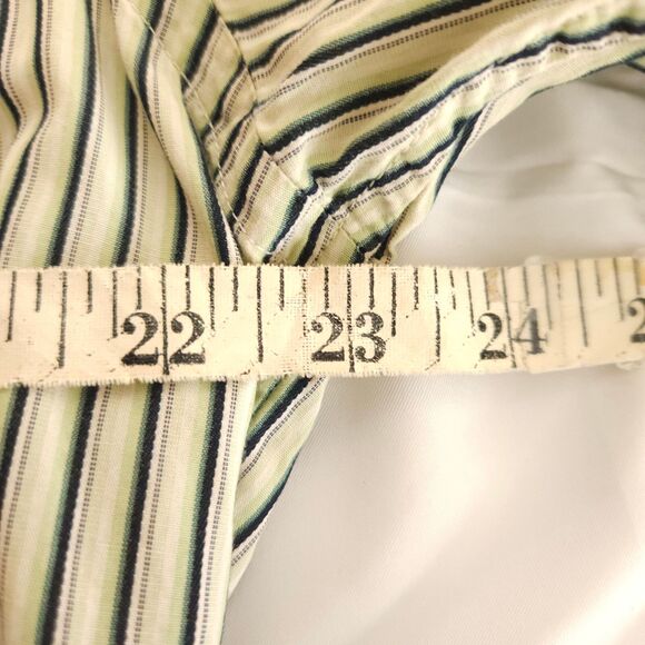 VTG Banana Republic Mens Large Green Striped Long Sleeve Button Down Shirt - Picture 6 of 8